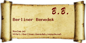 Berliner Benedek névjegykártya