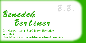 benedek berliner business card